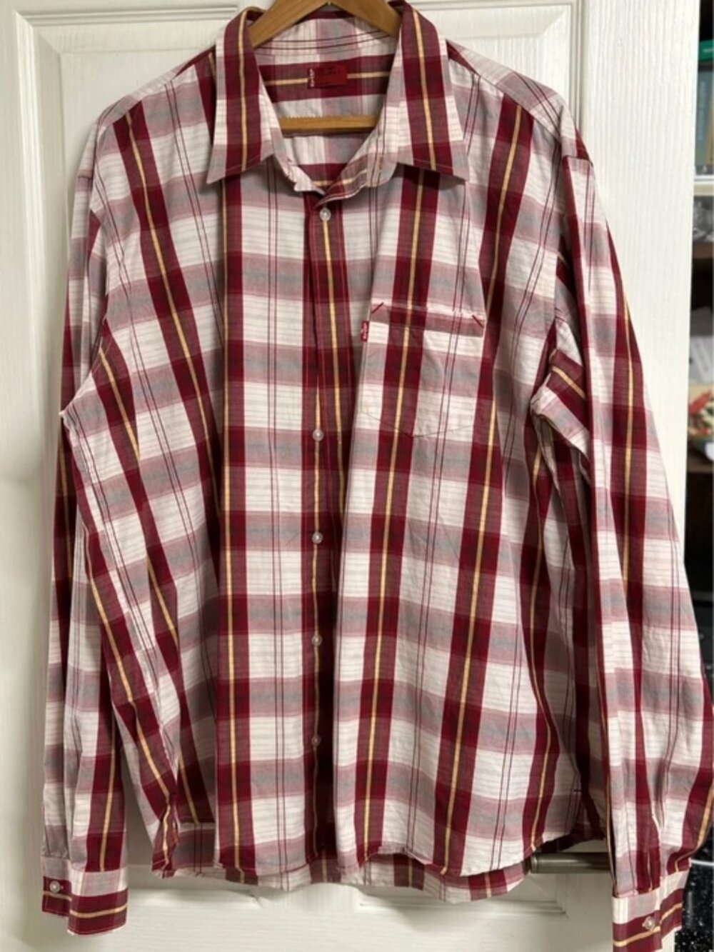 Levi's Red Tab Red Plaid Long Sleeve Button Up Shirt XXL